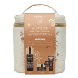 APIVITA Queen Bee Serum, Ορός Απόλυτης Αντιγήρανσης & Ανόρθωσης Περιγράμματος - 30ml + ΔΩΡΟ Κρέμα  Ελαφριάς Υφής - 15ml + Κρέμα Ματιών - 5ml